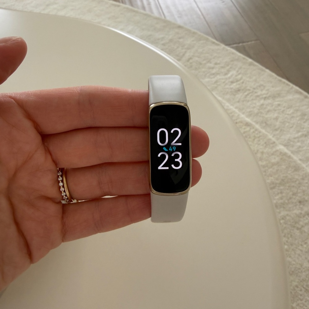 Fitbit Luxe Fitness Tracker (Lunar 
White/Soft Gold Stainless Steel) - Picture 5 of 14